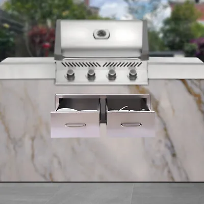 $135 • Buy Outdoor Kitchen BBQ Island Components Stainless Steel Access Drawer Grill Smoker