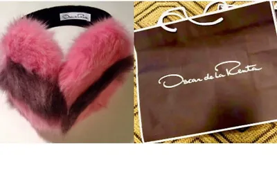 New 2020 Oscar De La Renta Real Mink Rabbit Fur Earmuffs Gift Bag Coat OSFA • $94