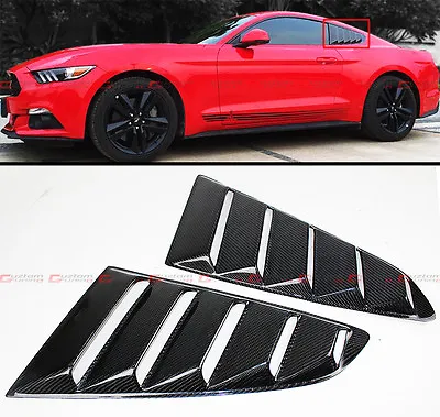 $135.99 • Buy For Mustang 15-2022 GT S550 Carbon Fiber Side Window Quarter Scoop Louver Cover