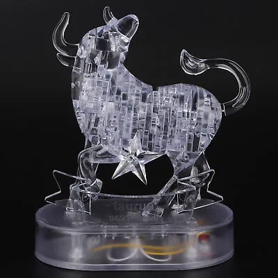 (Puzzle Toy)3D Crystal Jigsaw Puzzle Taurus DIY Assembly Brain Teaser Puzzle • £11.05