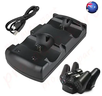 PS3 Controller /Dual Charger Dock Stand+Cable For Sony PlayStation 3 PS MOVE AU  • $21.49