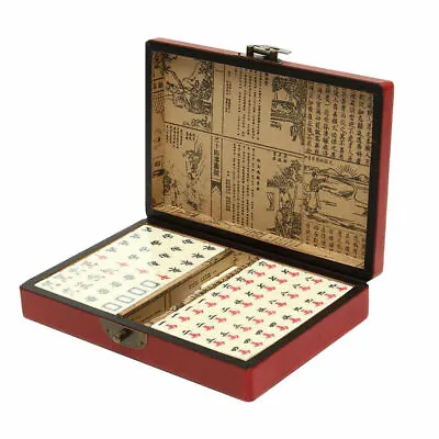 Portable 144 Tiles Mah-Jong Set Toy Vintage Mahjong Rare Chinese W/ Leather Box • $29.88