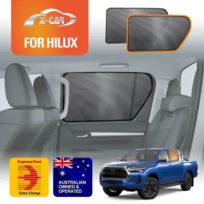 Rear Window Sun Shade For Toyota Hilux Dual Cab 2005-15 Magnetic Car Blind Mesh • $49.95