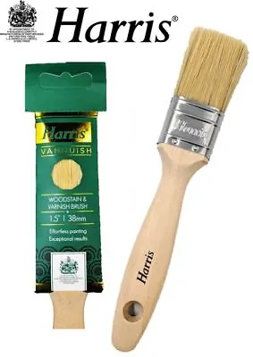 Harris Varnish & Wood Stain Paint Brush Pure Bristle DIY 1.5  Oil Brushes 38mm • £2.75