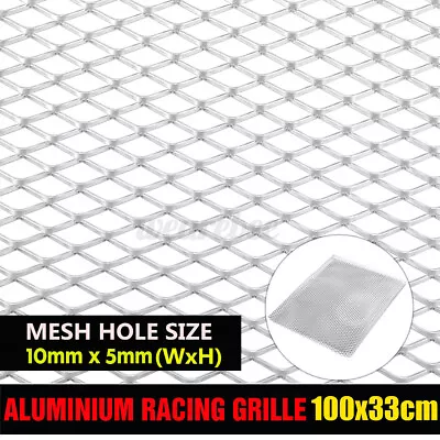 $17.69 • Buy 40 X13  Aluminum Mesh Grill Cover Car Bumper Fender Hood Vent Grille Net Silver
