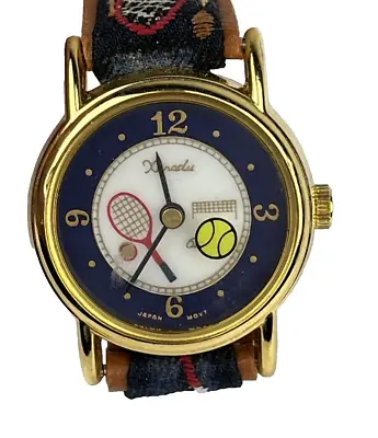 Vtg Women's / Girls Xanadu Tennis Watch Ball For Second Hand New Battery Running • $10.40