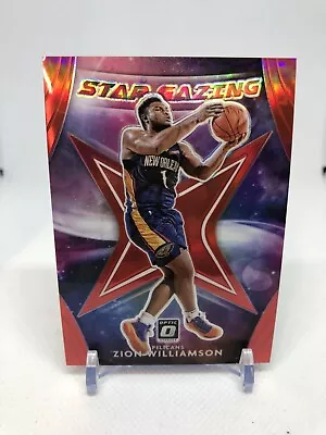 2020-21 Donruss Optic Basketball Zion Williamson Star Gazing Red /99 Pelicans • $40