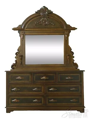 F53748EC: Victorian Style Large Mahogany Dresser W. Mirror • $1295