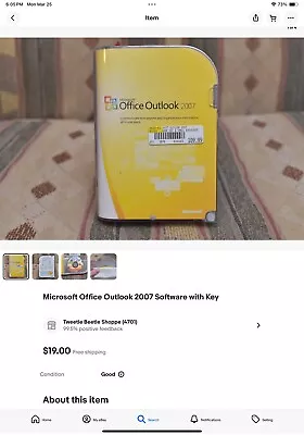 Microsoft Office Outlook 2007 Software With Key • $19.99