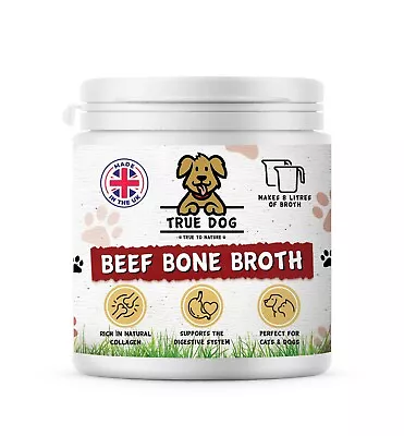 True Dog Bone Broth Powders 60g 100% Natural Food Topper Beef Fish Chicken • £12.99