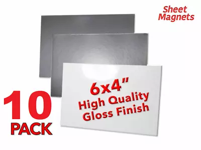 10 PACK | 6  X 4  (150mm X 100mm) Magnetic Photo | WHITE GLOSS | Magnetic Paper • $10.92