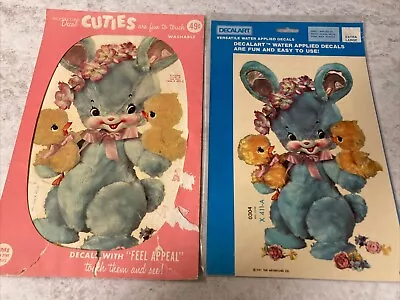 2 Sheets Vintage Meyercord Cuties Rabbit Bunny Decals • $24