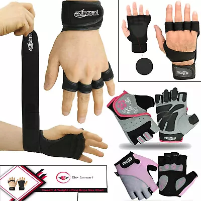 £2.99 • Buy Gym Leather Weight Lifting Padded Gloves Fitness Training Body Building Straps