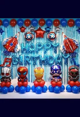 Marvel Kids Birthday Party Superheroes Decorations Set Foil Balloons  • $23.99