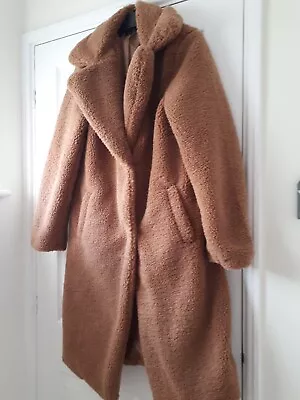£23 • Buy Womens Camel Teddy Coat Size 10 New Look
