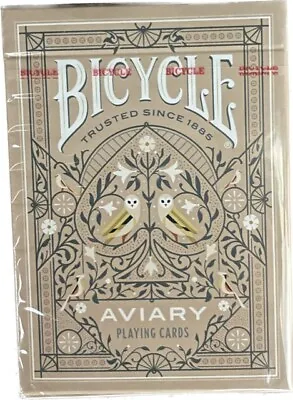 Bicycle Playing Cards AVIARY TAN Deck Custom Owl Face & Suit Vintage Floral • $7