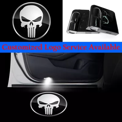 2x Punisher Logo Wireless Car Door LED Light 3D Skeleton Skull Laser Projector • $16.63