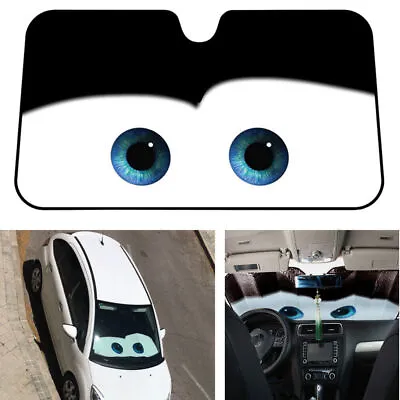 Aluminium Foil Big Eyes Pattern Car Windshield Sun Shade Windscreen Visor Cover • $32.56