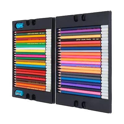 48 Color Pencil Set Wood Soft Core Hexagonal Oil Pastels Pencils For Painting • £18.54