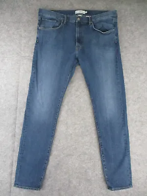 H&M LOGG Jeans Womens 42 Blue Denim Skinny Fit High Rise Stretch Retro 42x35 • $11.21
