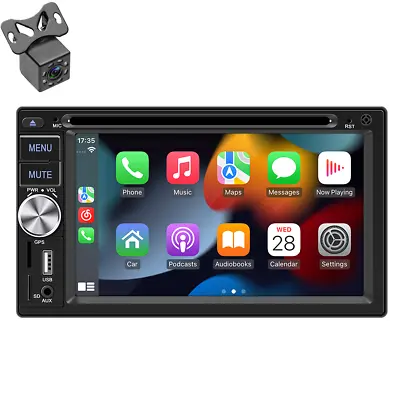 2DIN Car Stereo Bluetooth FM Radio DVD Player Carplay Android Auto W/Rear Camera • $135.80
