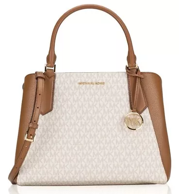 Michael Kors Kimberly Satchel Sign Vanilla MK $368 • $139.99