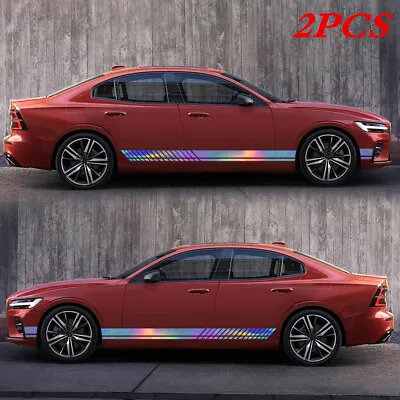 $13.42 • Buy Long Racing Stripes Colorful Graphics Vinyl Decal Sticker For Car Both Side Body