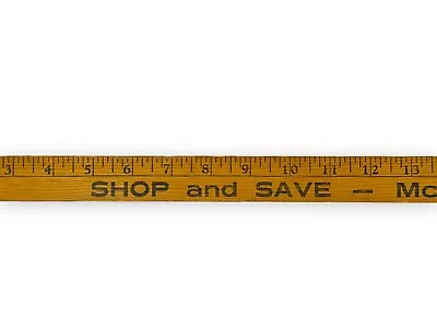 Vintage Wooden Yardstick SHOP AND SAVE Advertising McCrory McLellan Newberry • $16.95