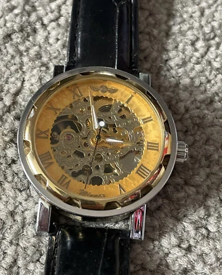 £2.17 • Buy Men’s Winner Fully Open Mechanical Skeleton Watch 