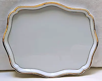 Rare White Porcelain Matson Vanity Dresser Tray Rectangular Hand Painted Gold • $89