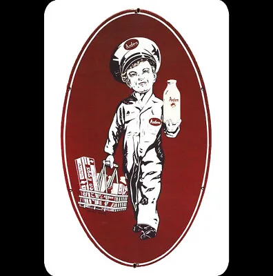 Vintage Tin Metal Sign 8x12 Classic Arden Farms Milk Boy Child Milkman Icon Art • $10.95