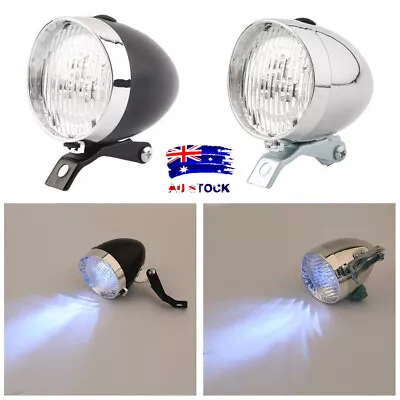 Retro Bicycle Bike 3 LED Front Light Headlight Vintage Flashlight Lamp New AL • $14.69