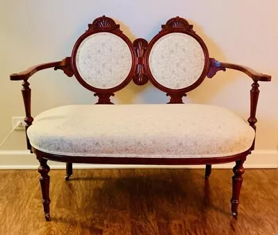 Victorian Mahogany Settee/Loveseat • $395