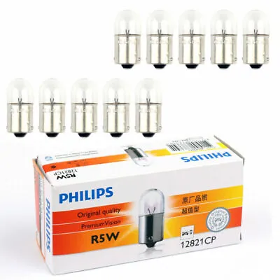 For PHILIPS 12821 R5W 12V 5W BA15s Premium Vision Signaling Lamp Bulbs AF8 • $15.62