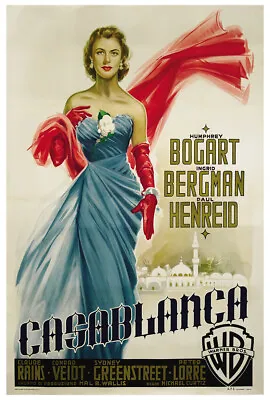 Casablanca - Vintage Movie Poster - Bogart - Ingrid Bergman - US Release • $14.99