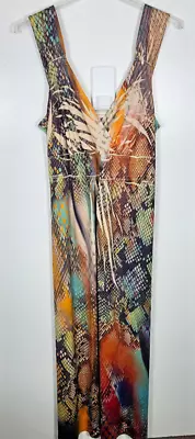 Monroe & Main Women's Size 1X Multicolor Maxi Dress Sleeveless V-Neck • $16.99