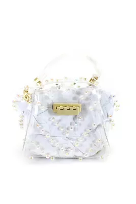 $107.99 • Buy ZAC Zac Posen Women Clear Chevron Pearl Top Handle Mini Eartha Crossbody Handbag