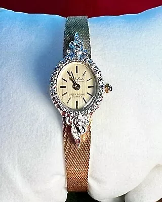 Vintage Dufonte Lucien Piccard 10 Diamond Ladies Watch • $80