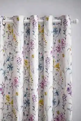 Laura Ashley Wild Meadow Blackout Lined Eyelet Curtains W167 X Drop 137cm • £49.90