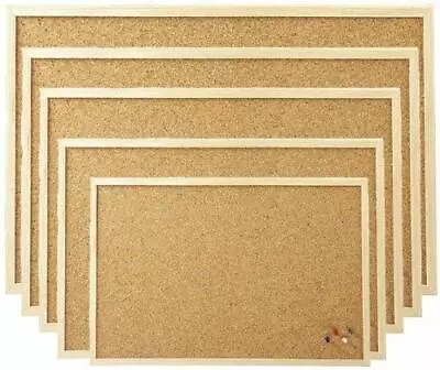 Cork Board Pin Message Notice Board Wooden Frame Office Memo School Pinboard  • £11.99