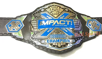 TNA Impact X Division Wrestling Championship Belt Adult Size Silver Plated • $129.99