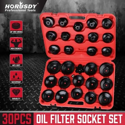 HORUSDY 30Pc Oil Filter Socket Set Cup Socket Tool Set Oil Filter Cap Wrench • $76.99