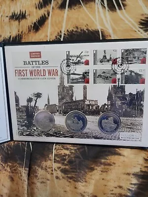 Stunning Battles Of First World War 3 X Crown Coin Cover • £0.01