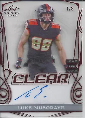 Luke Musgrave 2023 Leaf Trinity Clear Red Auto Autograph Rc #ed 1/3 Packers • $2.99