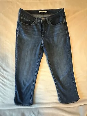 Women’s Levi Jeans 311  Size 28 Shaping Skinny Capri Mid Rise Sculpt Denim Blue • $24.99