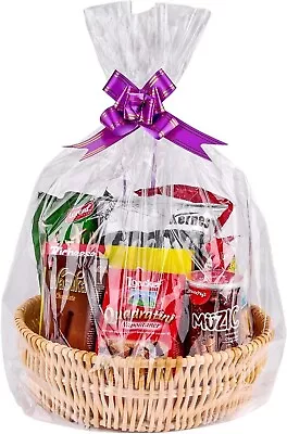 Clear Basket Bags 20Pack 24 X 30  Large Cellophane Gift Bags For Baskets Wrap • $12.45