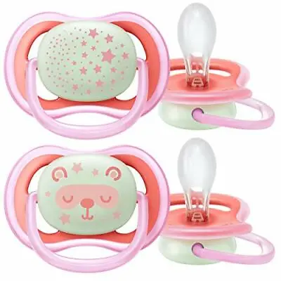 Philips Avent Soothers 6-18m Ultra Air Night Soother With Glow-in-the-Dark Butt • $39.17