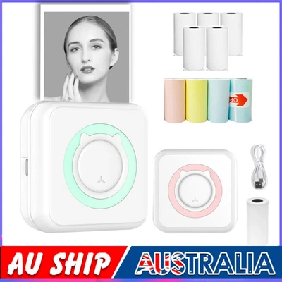 $15.98 • Buy Mini Printer Thermal Photo Portable Wireless Mini Pocket With Rolls Paper Notes~