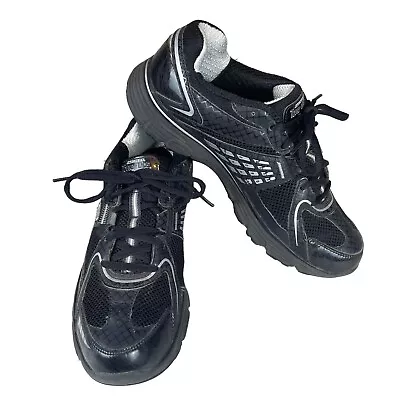 Skechers Tone-Ups Fitness Womens 9.5 Walking Shoes Sneakers Black Silver Comfort • $19.88