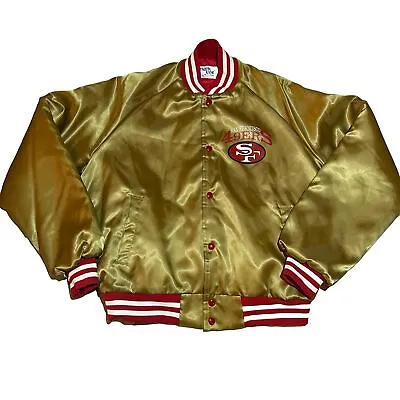 Vintage NFL Chalk Line San Francisco 49ers Satin Football Jacket Size XL • $198.99